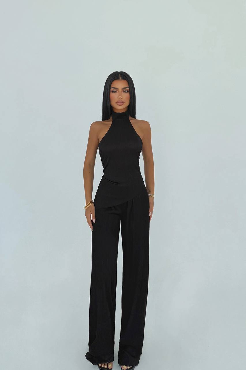 Black Halter Top with Palazzo pant