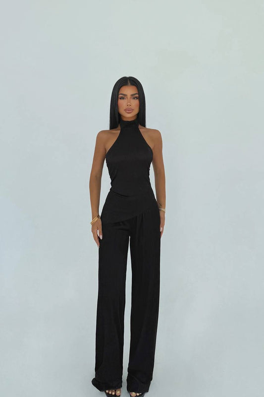 Black Halter Top with Palazzo pant