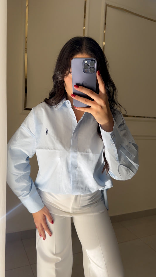 Oversized Polo Blue Shirt