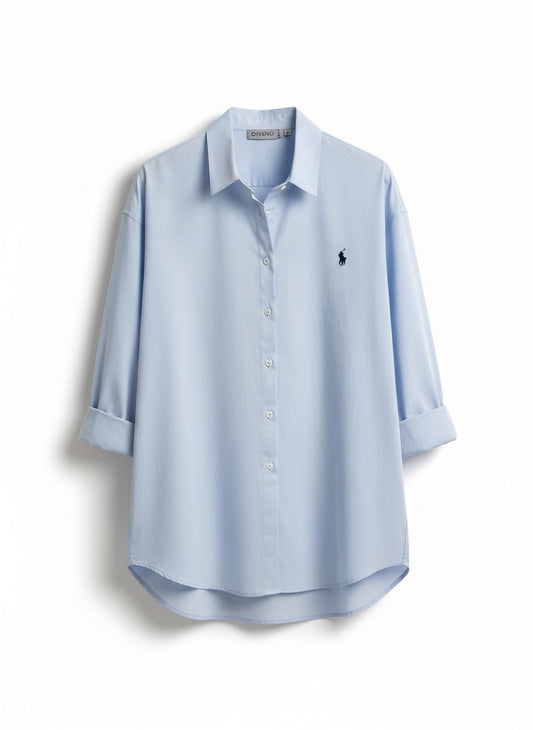 Oversized Polo Blue Shirt