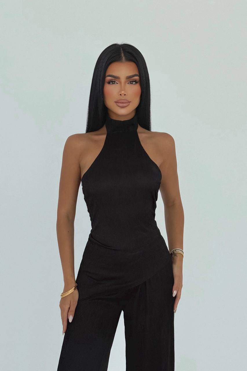 Black Halter Top with Palazzo pant