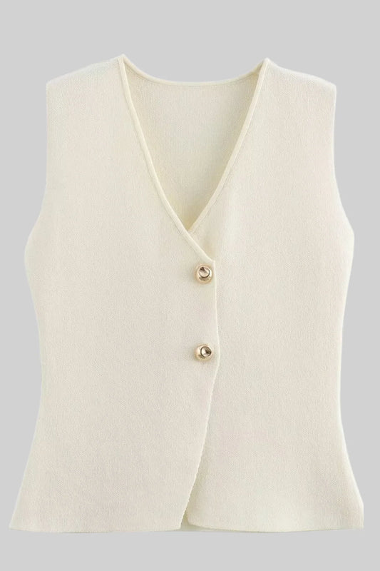 Buttoned knit Top