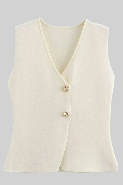 Buttoned knit Top